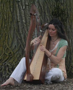 playing harp