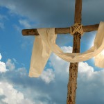 Cross, linen cloth and sky